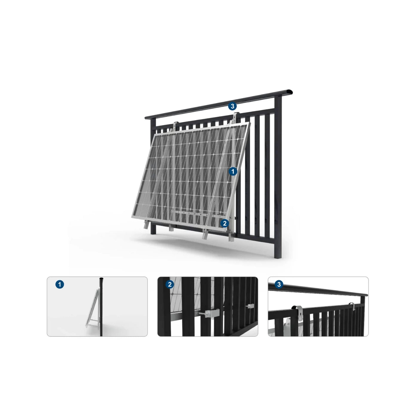 Powerway PV-Halterung für Balkon – Montageansicht 2