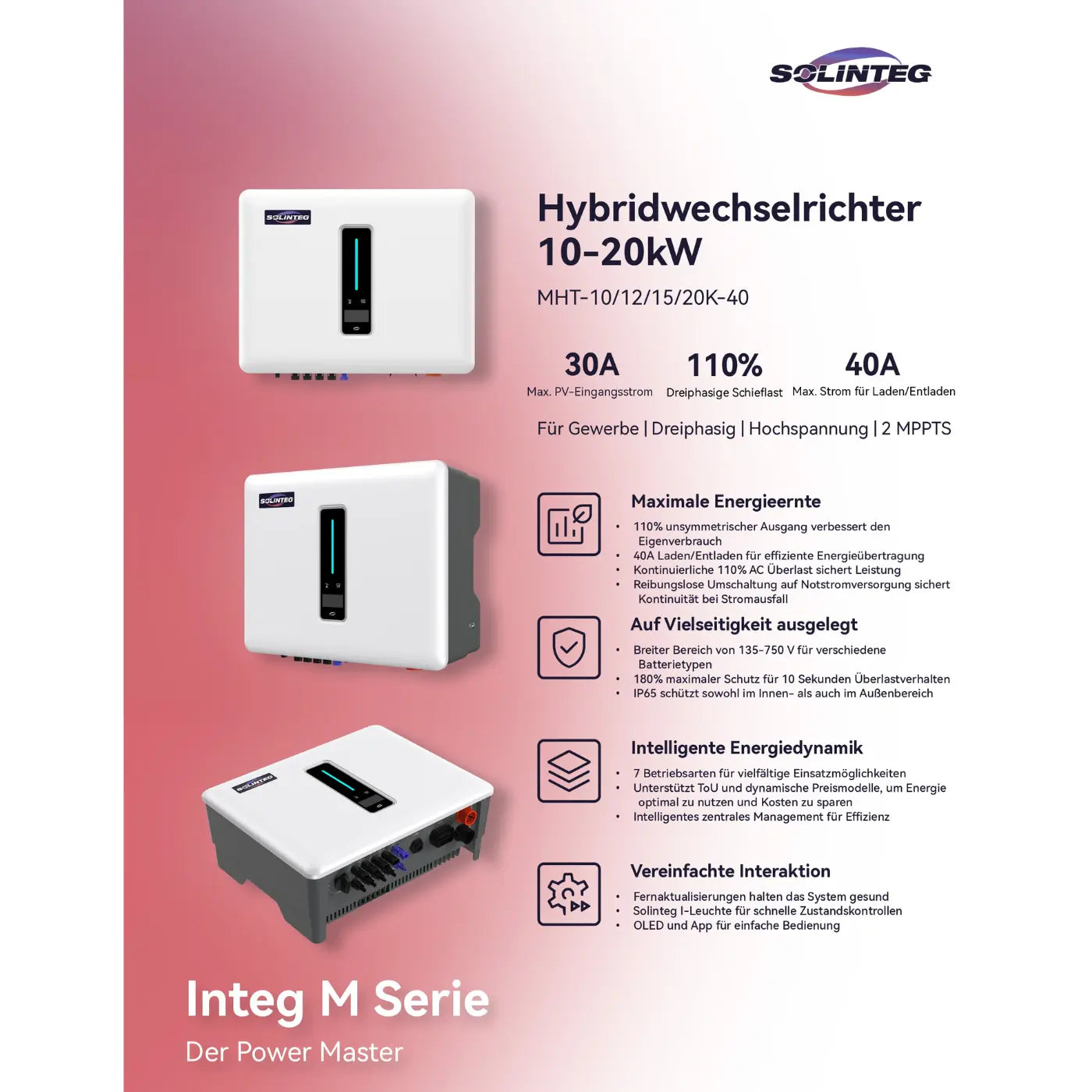Solinteg MHT-10/12/15/20K-40 Hybridwechselrichter