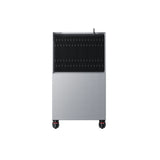 Zendure Sistema de almacenamiento de aire acondicionado SolarFlow 4000 Mix AC+ para el hogar, vista frontal con ruedas y rejilla del radiador negra.