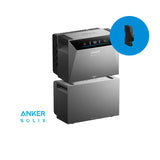 Anker SOLIX Solarbank 4 E5000 Pro + 1× BP5000 + Smart Meter Gen 2 – Produktansicht mit Smart Meter im blauen Kreis