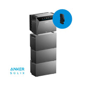 Anker SOLIX Solarbank 4 E5000 Pro + 3x BP5000 + Smart Meter Gen 2 – Produktansicht mit Smart Meter im blauen Kreis