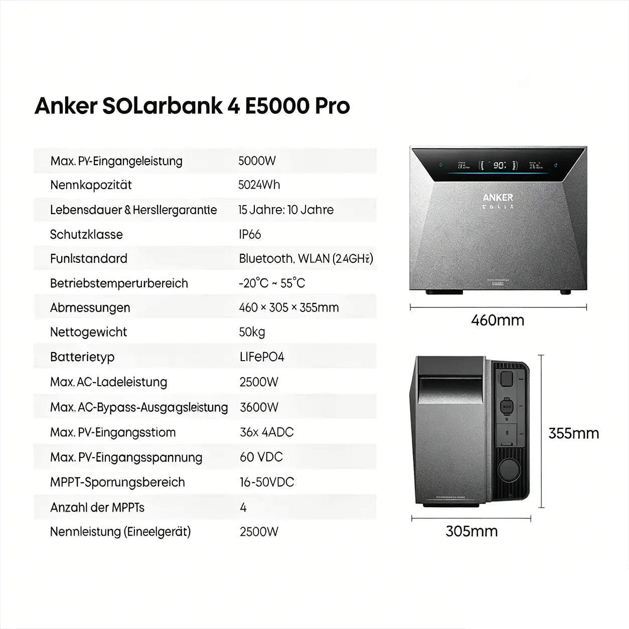 Anker SOLIX Solarbank 4 E5000 Pro 5 kWh mit Power Dock – Produktbild 8