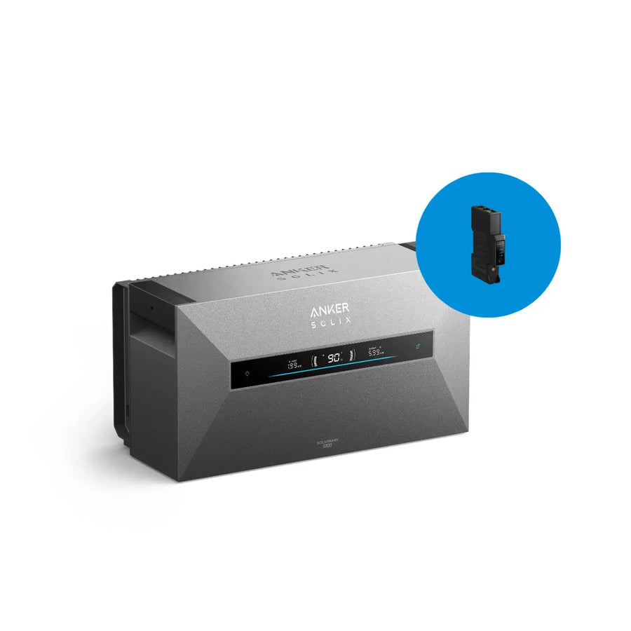 Anker SOLIX Solarbank MAX AC Plug&Play Heimspeicher mit Smart Meter im blauen Kreis – Produktansicht 01