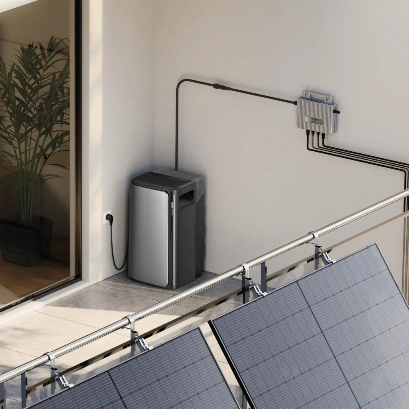 EcoFlow STREAM AC Pro Stromspeicher an einem Balkonkraftwerk