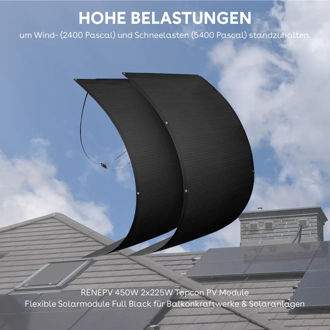 Flexible Solarmodule RENEPV Flexible Solarmodule RENEPV mit Anker SOLIX Solarbank 3 E2700 Pro/Anker SOLIX Solarbank 2 E1600