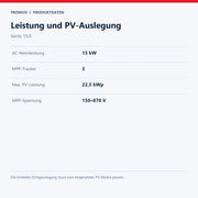 Leistung und PV-Auslegung – Verto 15.0