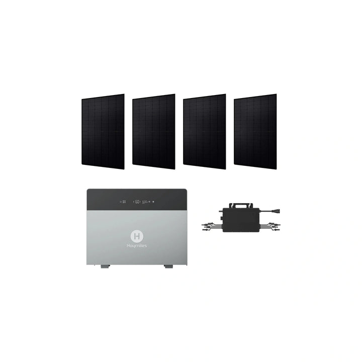 HiBattery 4020 AC mit vier Jolywood 500-W-Modulen und HMS-4WB-Mikrowechselrichter; Ausführung, Halterung und Kabel gemäß Auswahl