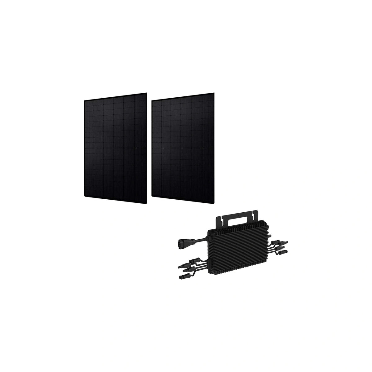 HMS-1600/2000-4WB Solarset mit 2 Jolywood 500-W-Modulen als Konfigurationsbeispiel; tatsächliche Modulanzahl gemäß Auswahl
