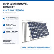 KSENG Balkonkraftwerk-Montageset 0°–30° am runden Balkongeländer