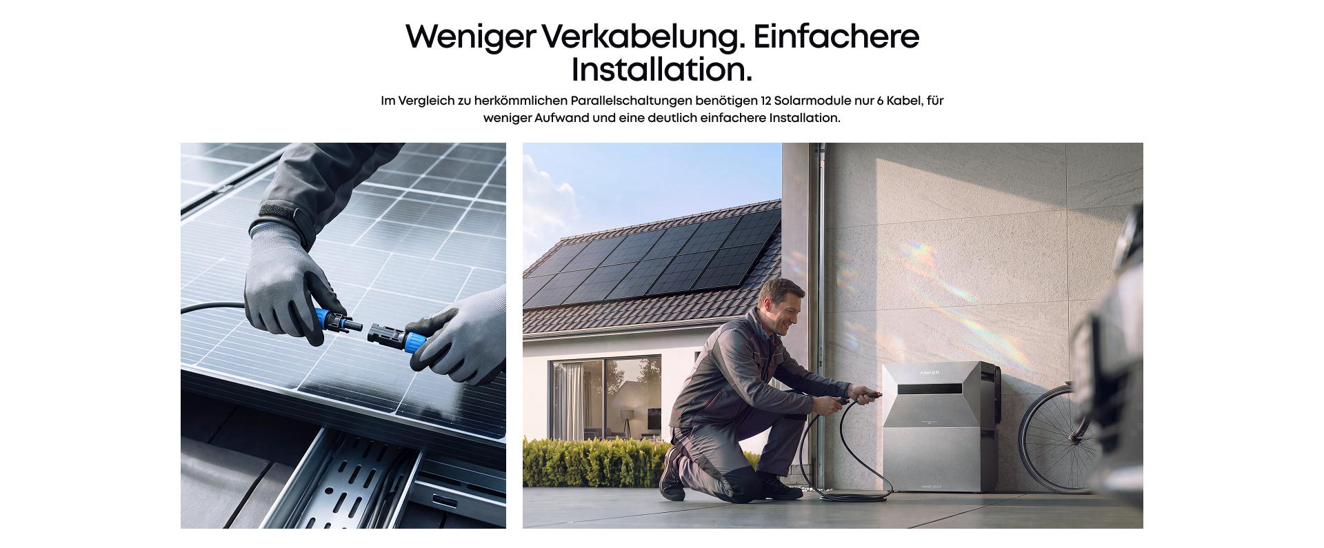 Vereinfachte PV-Installation mit weniger Verkabelung