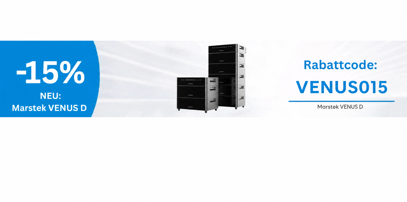 Marstek VENUS D Aktionsbanner – 15 % Rabattcode VENUS015