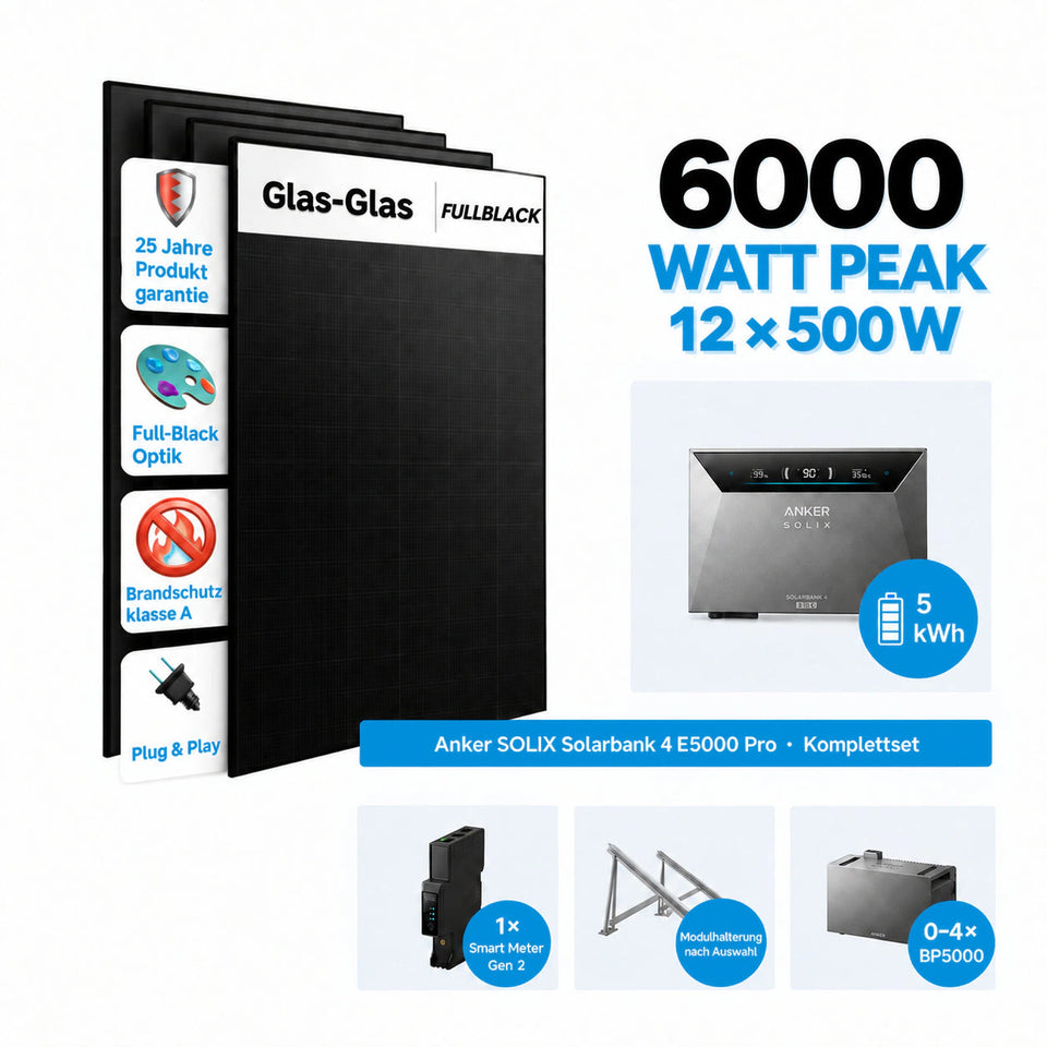 Solarbank 4 E5000 Pro + 6000 Wp + 2 × BP5000