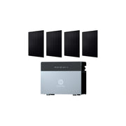 Hoymiles HiBattery 4020 X und vier Jolywood JW-HD108N-R2 500-W-Module; Erweiterungsbatterien und Halterung nach Auswahl