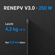 Seitenprofil des RENEPV RFMM10NH6-250 mit 4,3 kg Gewicht und 2,5 mm Bauhöhe