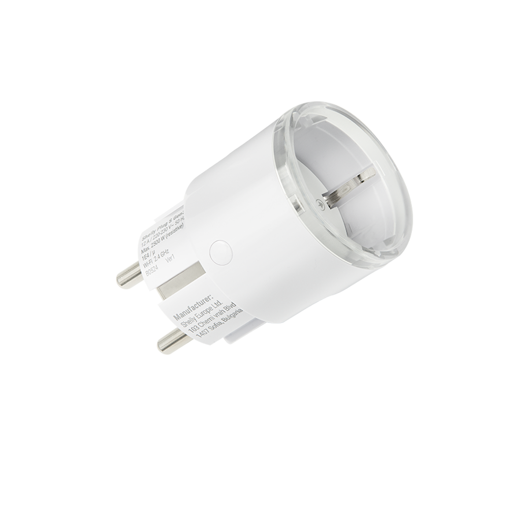 Shelly Plug S Gen3 Matter in Weiß – originale Produktansicht mit Schuko-Stecker