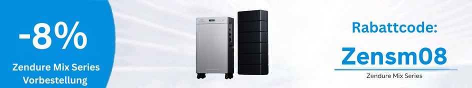 Zendure SolarFlow Mix Serie Vorbestellungsbanner – 8 % Rabattcode ZENsm08