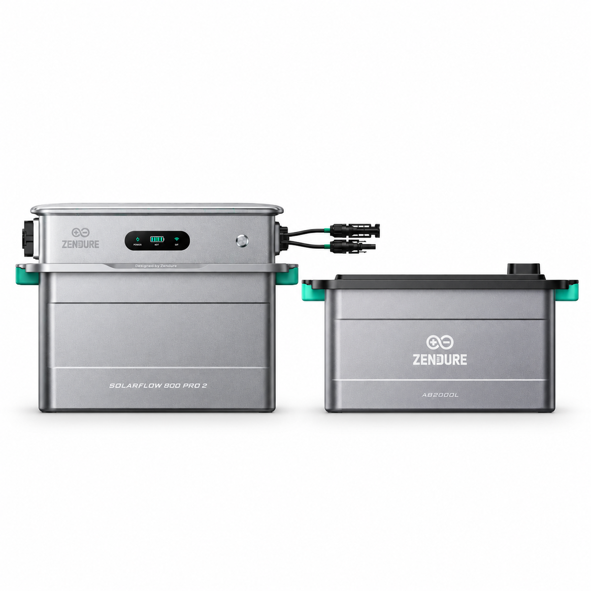 Zendure SolarFlow 800 Pro 2 mit einer AB2000L Erweiterungsbatterie – 3,84-kWh-Speicherset