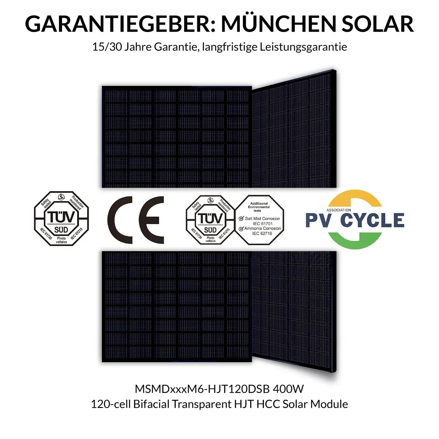 400W MSMDxxxM6-HJT120DSB Glas Bifizial Solarmodul – Produktansicht 05