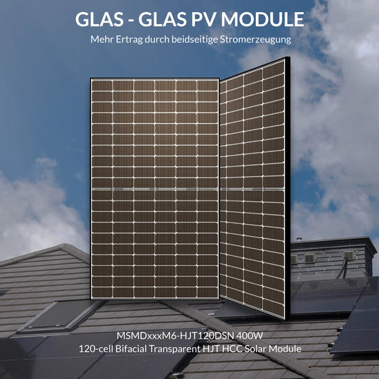 MSMDxxxM6-HJT120DSN Glass Glass Bifacial Solar Panel